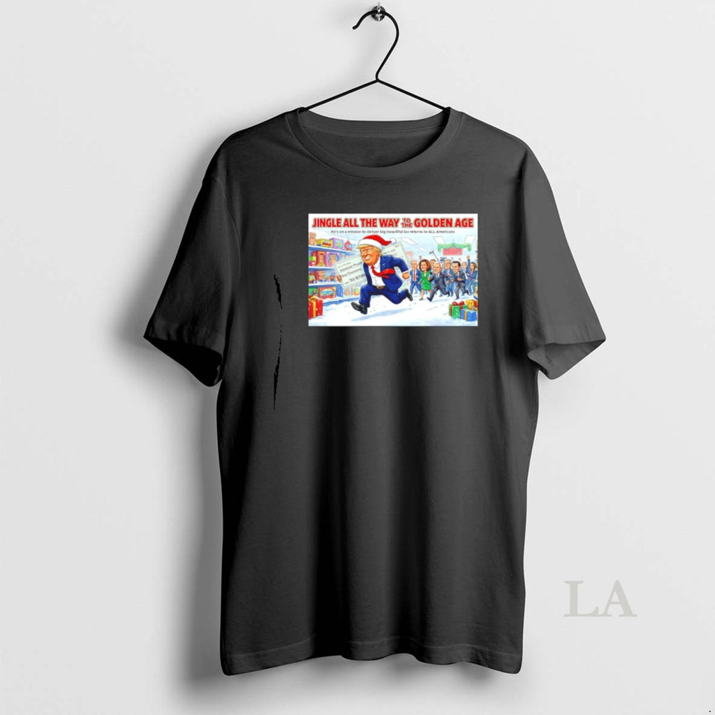 Original Trump Santa Jingle All The Way To The Golden Age T-Shirts, Hoodie, Sweatshirt | DripVista.com