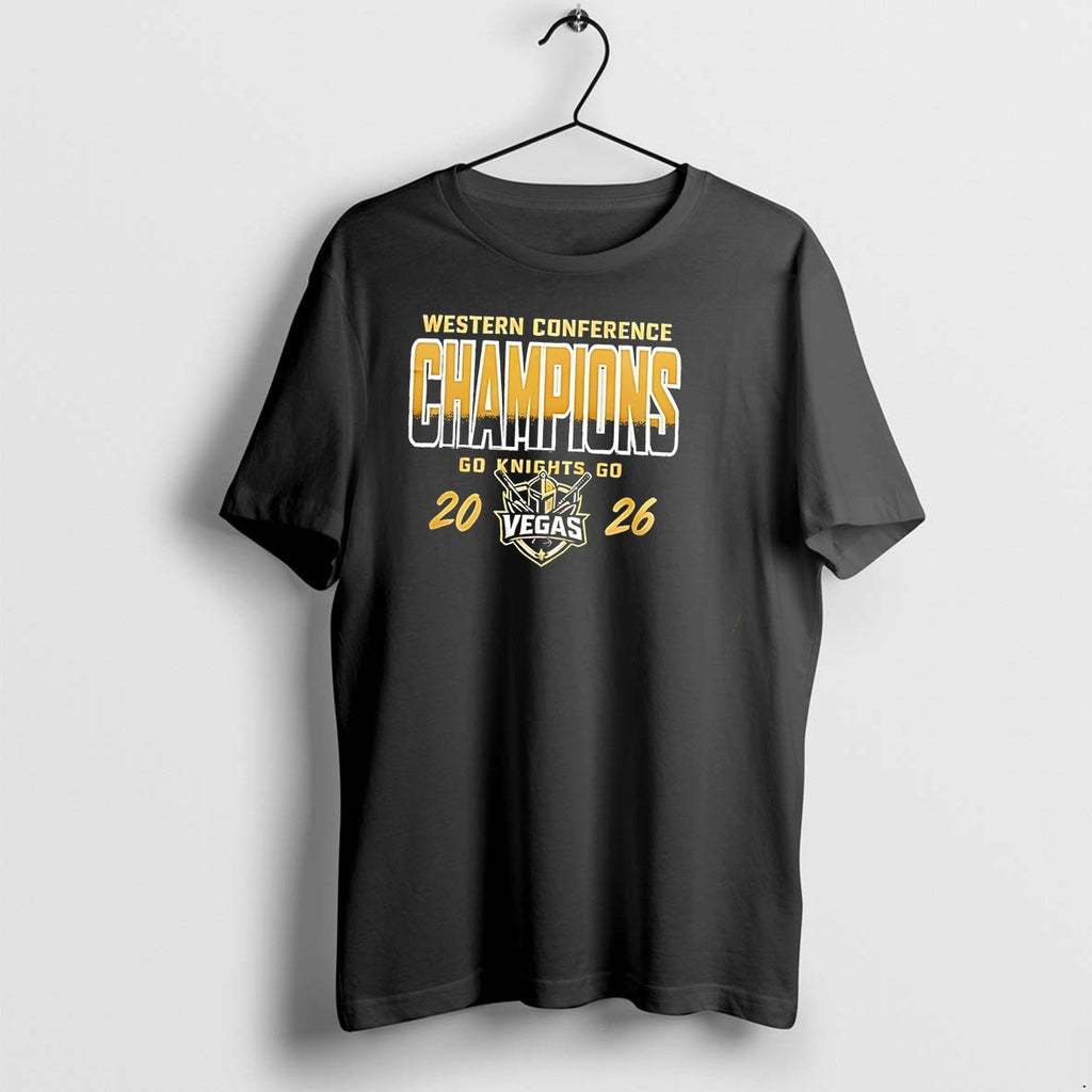 Original Vegas Golden Knights 2026 Western Conference Champions Hockey Logo Black Tshirts