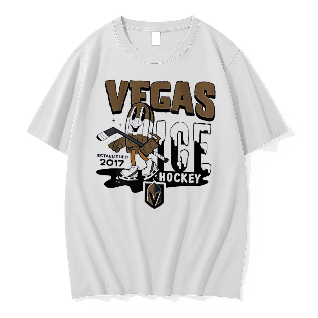 Original Vegas Ice Hockey Established 2017 Golden Knights Knight Mascot White Tshirts