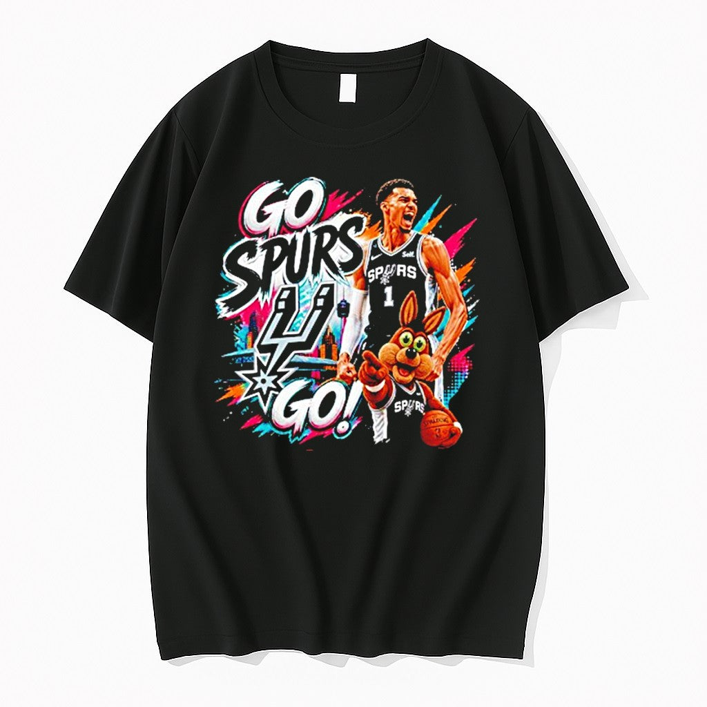 Original Victor Wembanyama And The Coyote San Antonio Spurs Go Spurs Go Basketball Tshirts