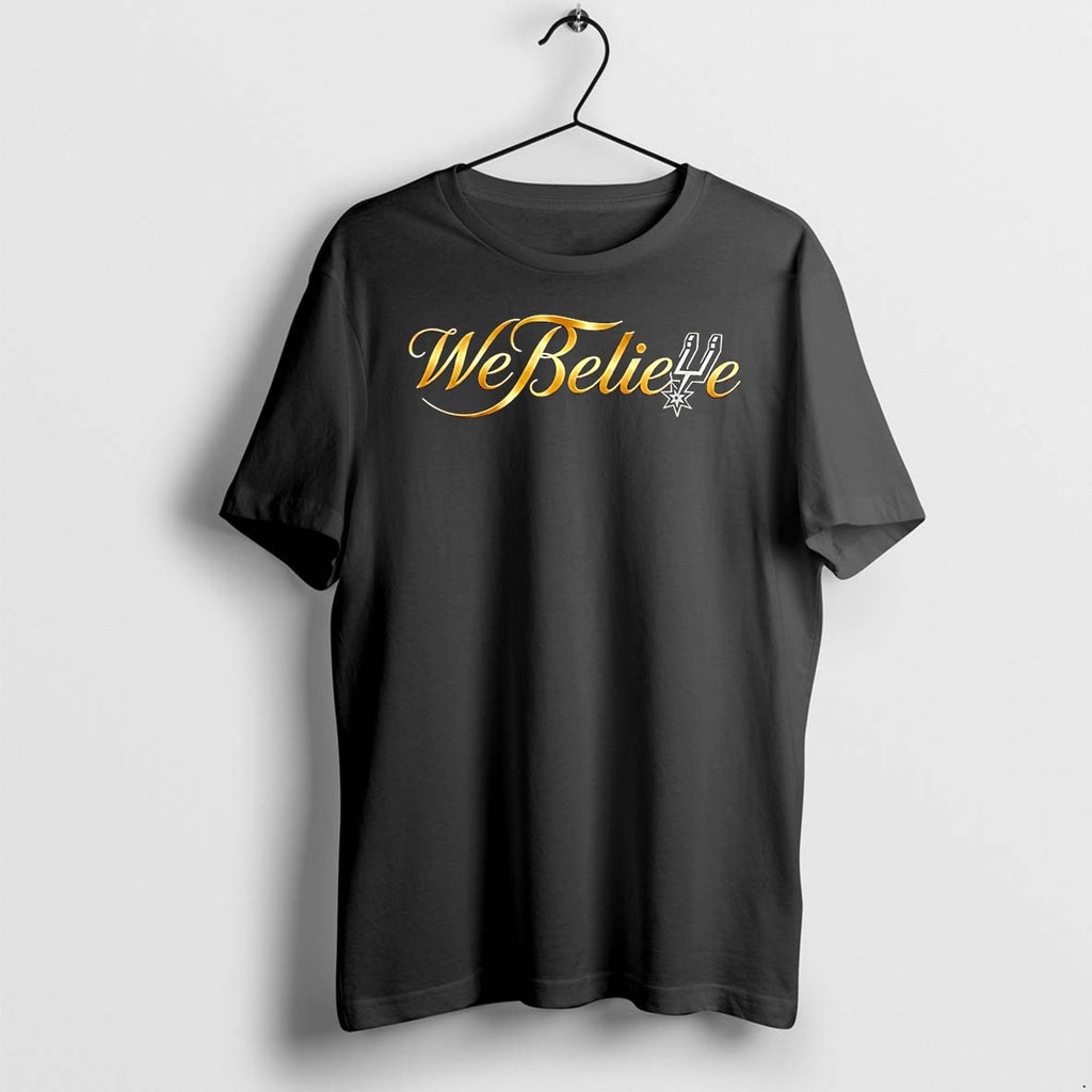 Original We Believe San Antonio Spurs Black Tshirts Jpg