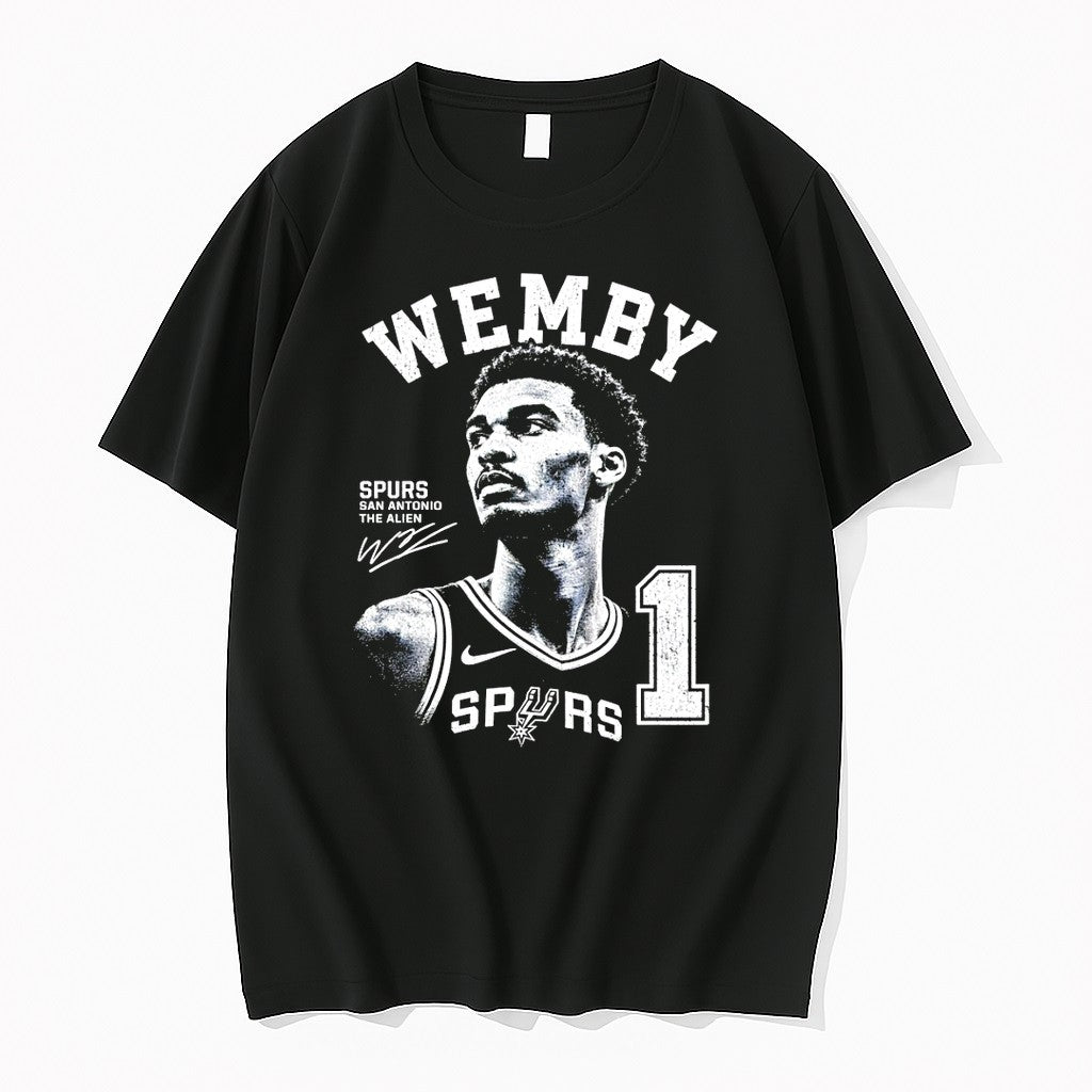 Original Wemby Victor Wembanyama 1 San Antonio Spurs Basketball San Antonio The Alien Signature Tshirts