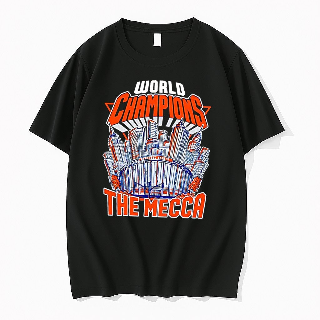Original World Champions Barstool Sports Madison Square Garden The Mecca Skyline Black Tshirts
