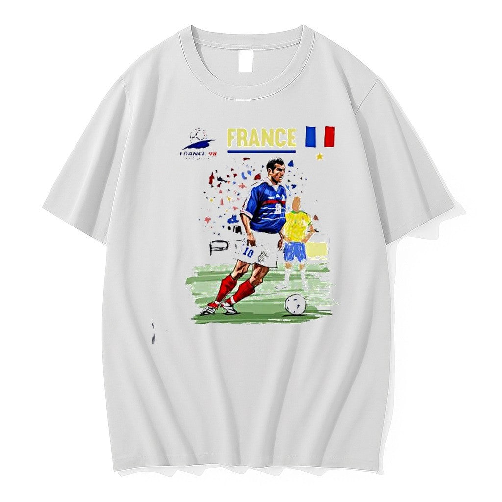 Original Zinedine Zidane France National Team 1998 World Cup Tshirts Jpg