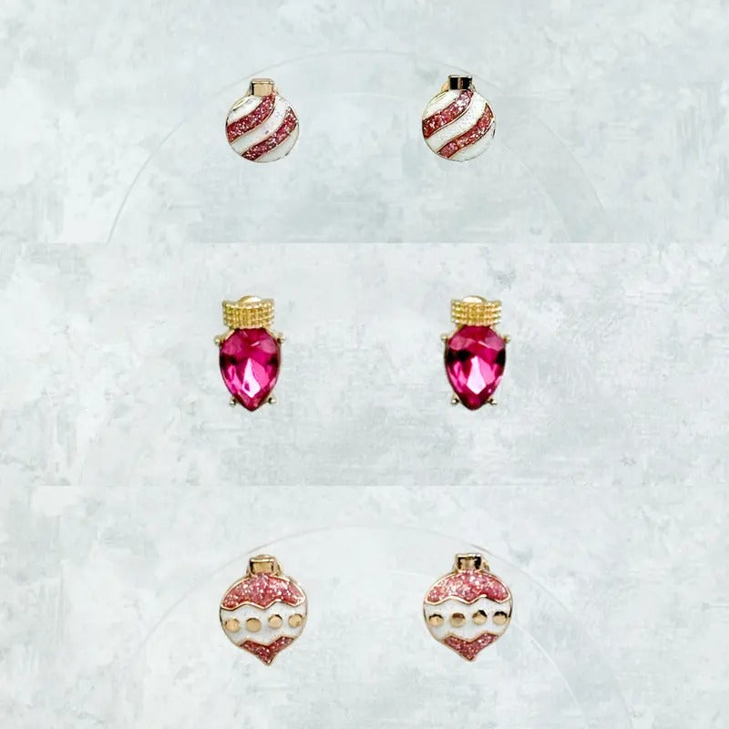 Ornaments & Light Christmas Stud Earring Set T-Shirts, Hoodie, Sweatshirt | DripVista.com