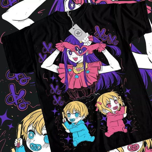 Oshi No Ko Anime T-Shirt & Sweatshirt, Ai Hoshino Waifu Girl Graphic Tee, Anime Manga Lover Gifts Ball Comfort