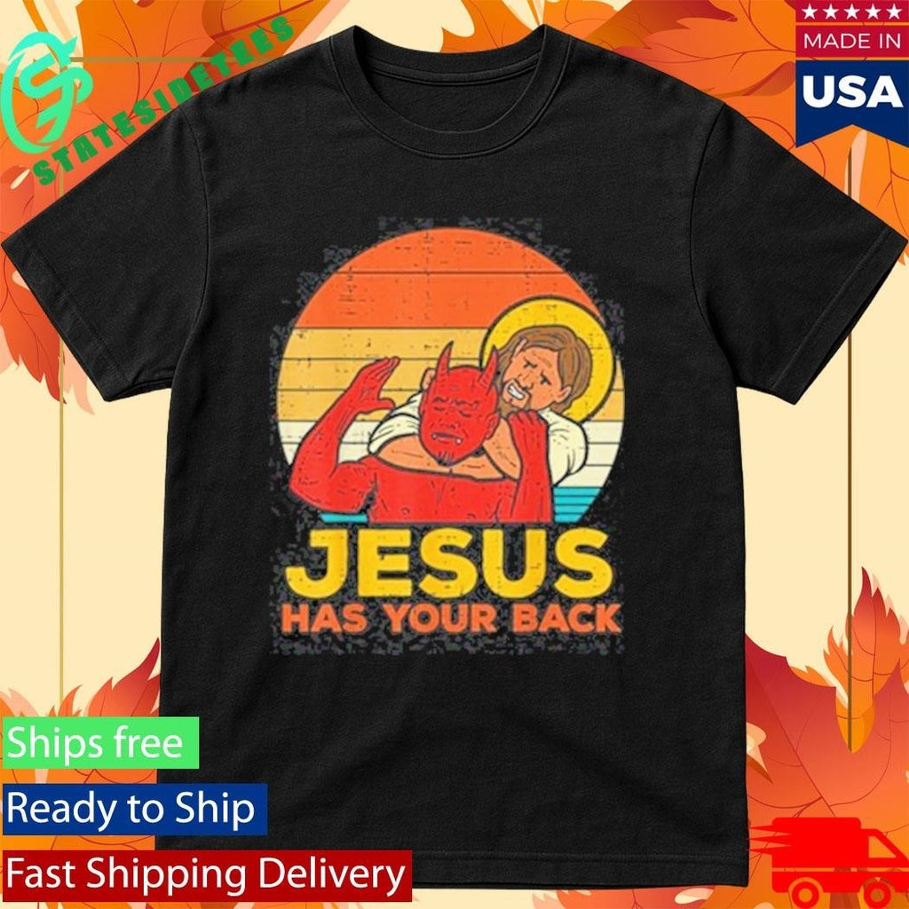 Otis Wrestler Jesus Has Your Back Jiu Jitsu Retro Christian Shirt