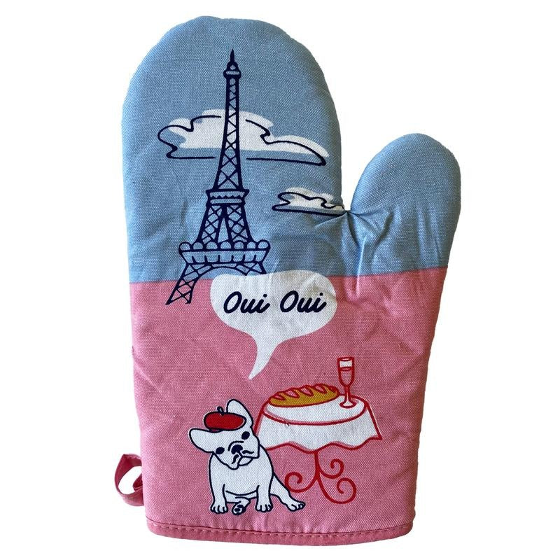 Oui Oui French Bulldog Oven Mitt Funny Pet Puppy Animal Lover Kitchen Glove Funny Graphic Kitchenwear Funny Dog  Novelty...