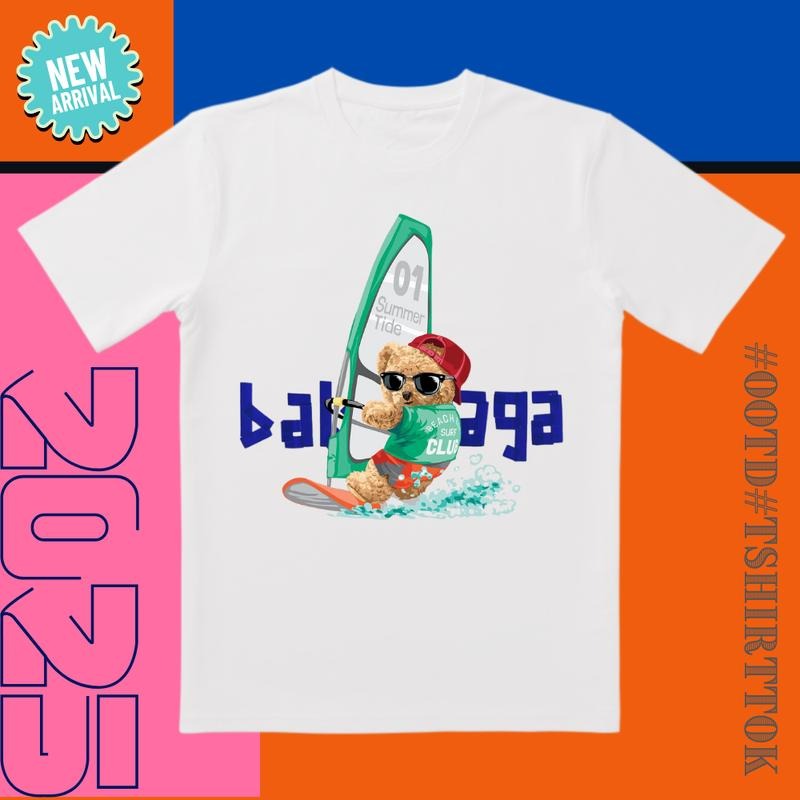 Summer Must-Have! 'Sail Bear' 3D Cut Tee |   Red Hat & Green Shirt + Nautical Theme |   Trendy All-Day Style for Date/Party/Outdoor Adventures