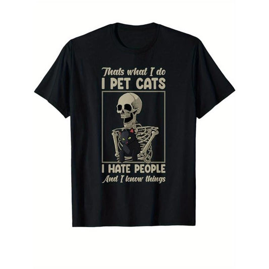 Outdoor men's clothing with high quality materials, skull print men's cotton T-shirt, graphic T-shirt men's outdoor clothing, men's Halloween costumes, high quality Made in USA