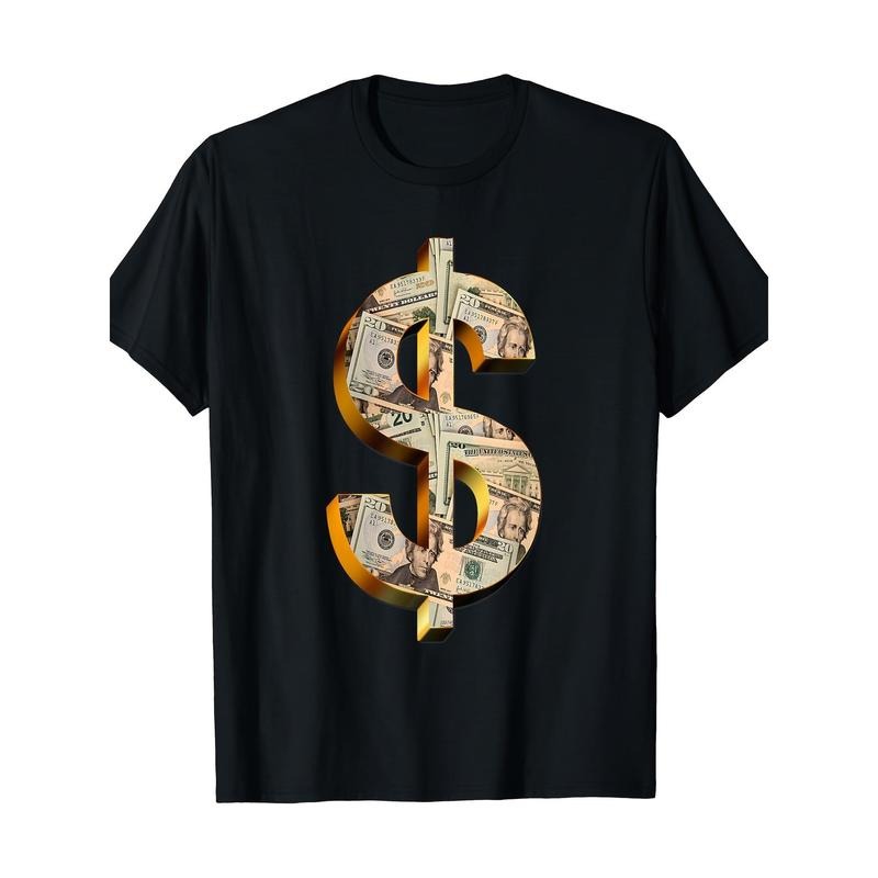 Outdoor men's clothing, Dollar Bills Financial Profit T-shirt, men's T-shirt, Running workout made in usastyle{n002}2...
