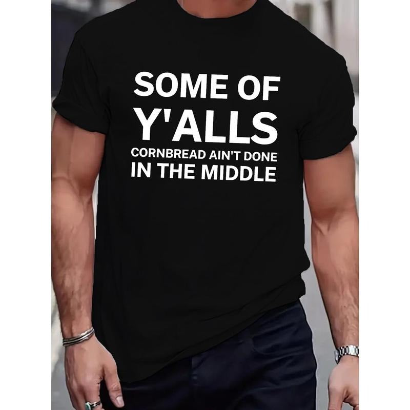 Outdoor men's crewneck T-shirt, comfortable and breathable, SOME OF Y'ALLS printed short-sleeved sports T-shirt, men's...