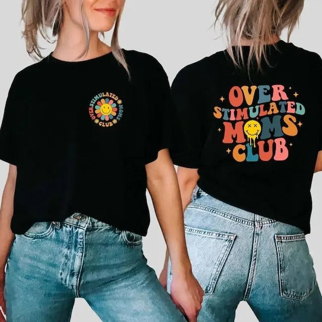 Over Stimulated Moms Club Sweatshirt, Over Stimulated Moms Shirt, Retro Shirt for Moms, Gift for Moms, Mothers Day Gift, Mom Birthday Giftsstyle{n002}2