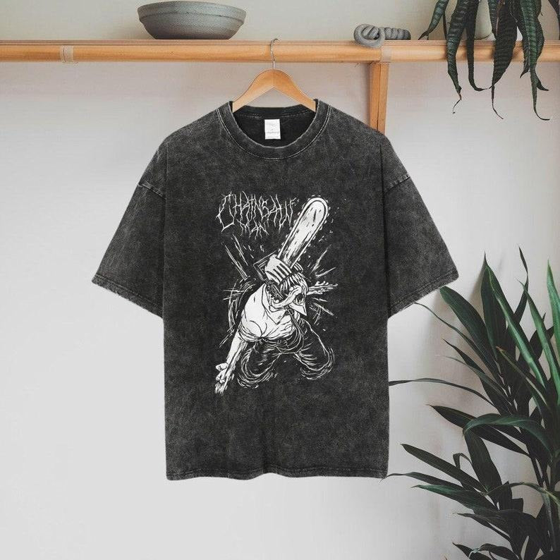 Oversized Anime T-shirt | Personalized Anime Streetwear | Washed Oversized Shirt | Oversized Gym Clothing