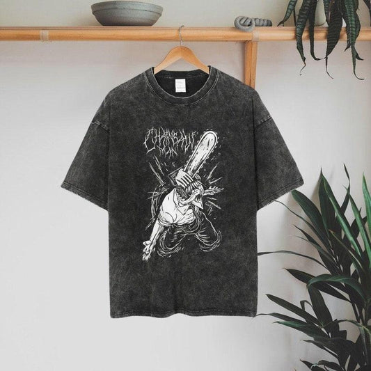 Oversized Anime T-shirt | Personalized Anime Streetwear | Washed Oversized Shirt | Oversized Gym Clothing