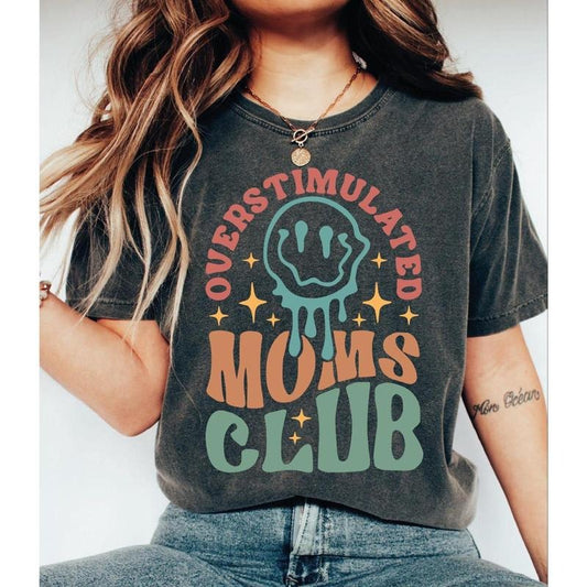 Overstimulated Moms Club Comfort Colors Shirt, Funny Mom T-shirt, Trendy Mothers Day Shirt, Gift For Mama, Comfort Colors Mama T shirt