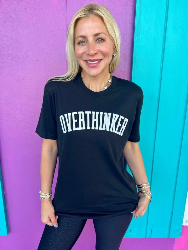 Overthinker Black Tee Hoodie, Sweatshirt | DripVista.com