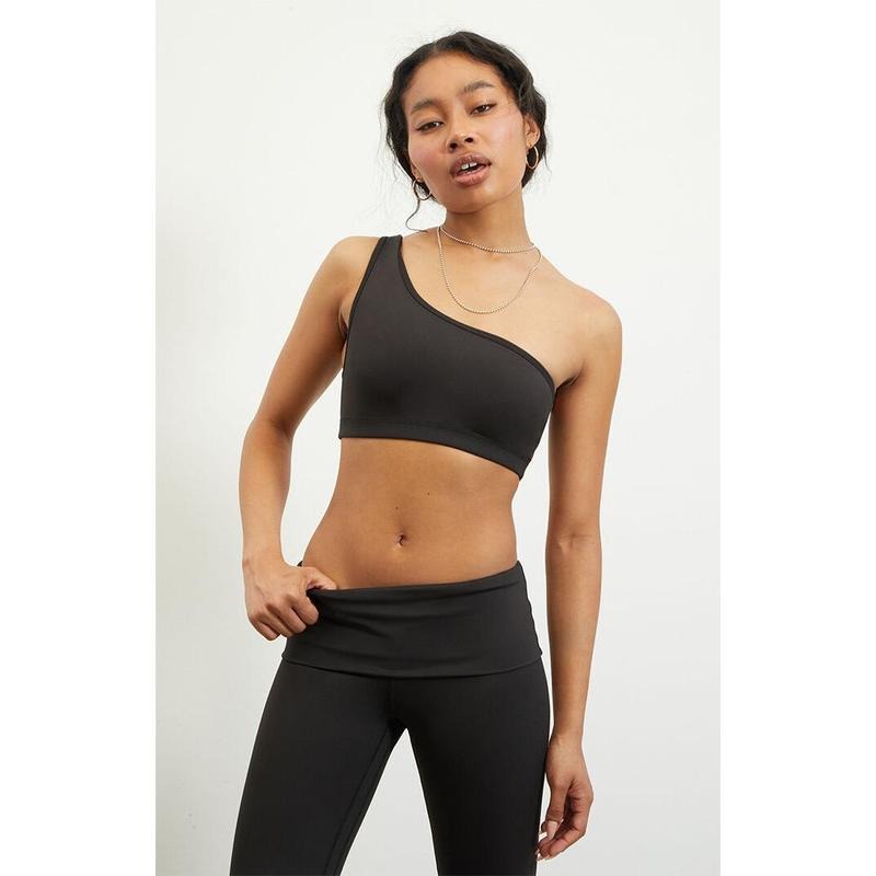 PAC 1980 Women's Active Black Bolt One Shoulder Sports Bra T-Shirts, Hoodie, Sweatshirt | DripVista.com