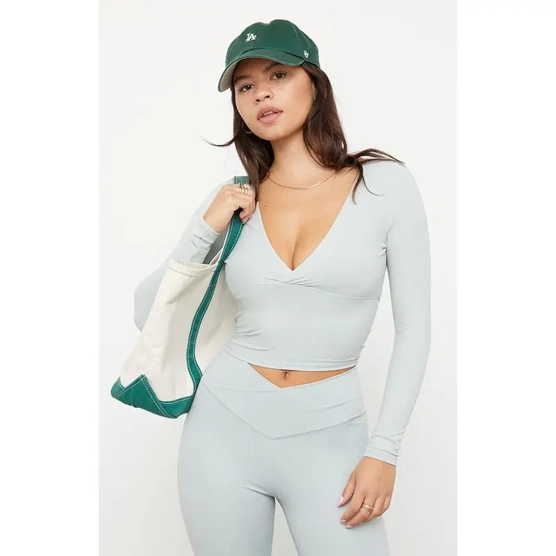 PAC 1980 Women's Active V Surplice Long Sleeve Top T-Shirts, Hoodie, Sweatshirt | DripVista.com