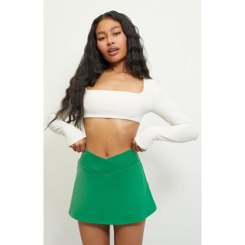 PAC 1980 Women's PAC WHISPER Active Green Crossover Front Mini Skirt T-Shirts, Hoodie, Sweatshirt | DripVista.com
