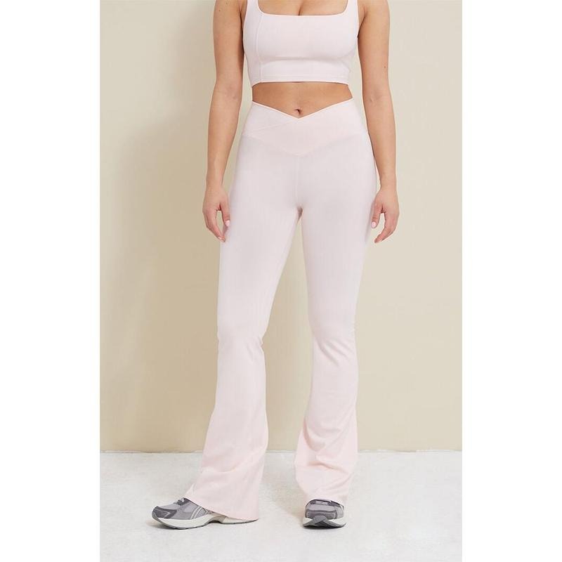 PAC 1980 Women's PAC WHISPER Active Pink Crossover Flare Yoga Pants T-Shirts, Hoodie, Sweatshirt | DripVista.com