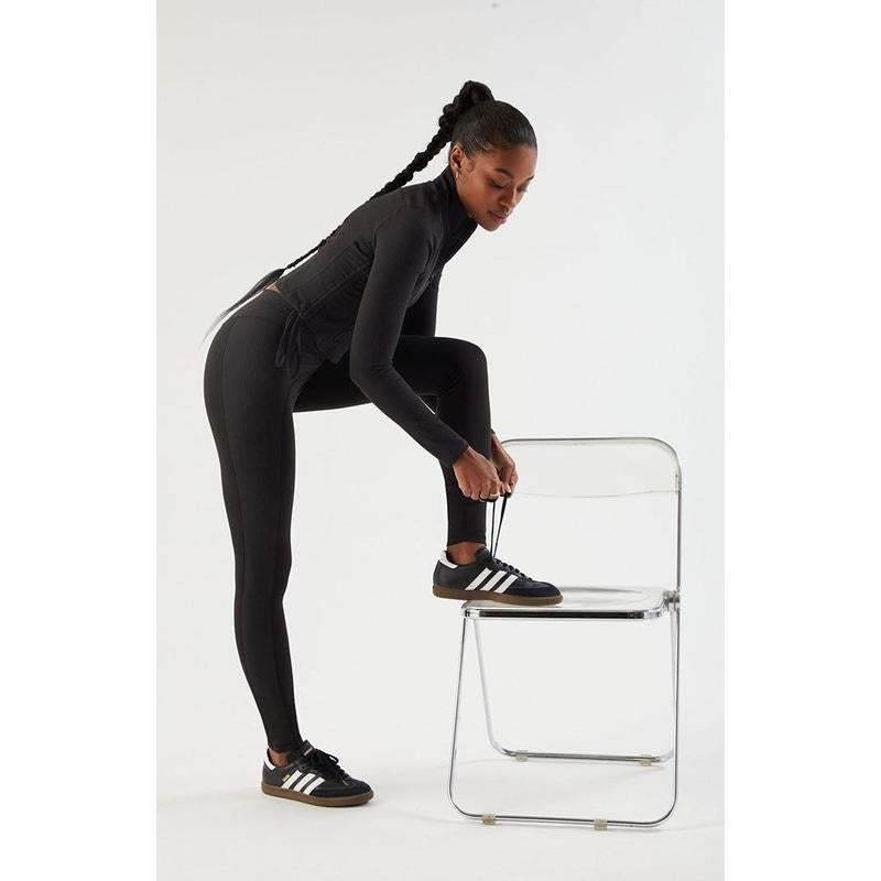 PAC 1980 Women's PAC WHISPER Black Active Sculpt Ribbed Yoga Pants T-Shirts, Hoodie, Sweatshirt | DripVista.com