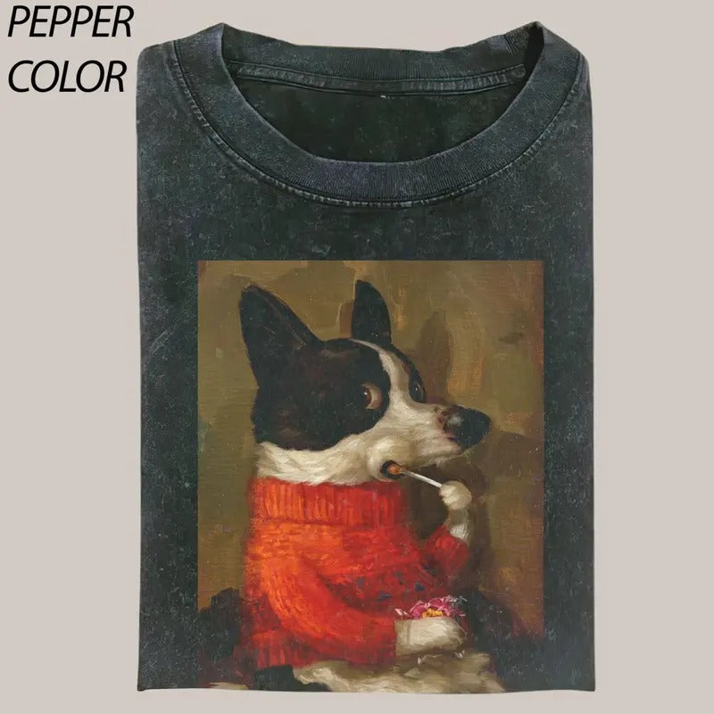 PHIJLAT Artist Alison Friend Artwork Funny Unisex T-shirt , Funny Dog Cute lovers Tee, graphic tees, meme shirts, Gift...