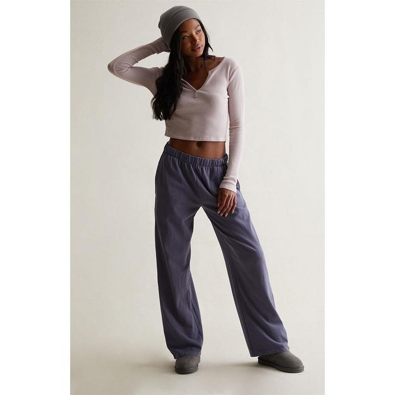 PS Basics by Pacsun Women's Sunday Notched Long Sleeve Top T-Shirts, Hoodie, Sweatshirt | DripVista.com