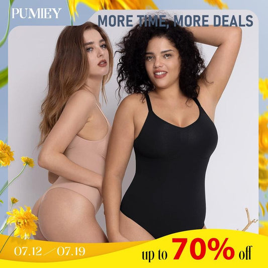 PUMIEY New Shapewear Bodysuit Amino Acid Fabric Tummy Control U-Neck Womenswear Underwear stretched suck me in Must-have