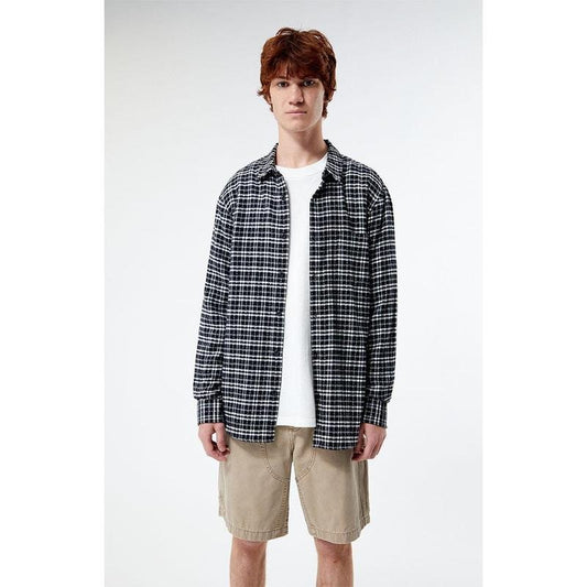 PacSun Men's Black & White Classic Plaid Shirt
