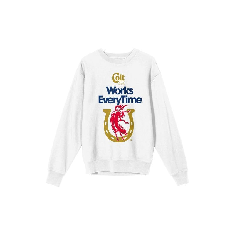 PacSun Women's Colt 45 Works Every Time Crew Neck Sweatshirt T-Shirts, Hoodie | DripVista.com