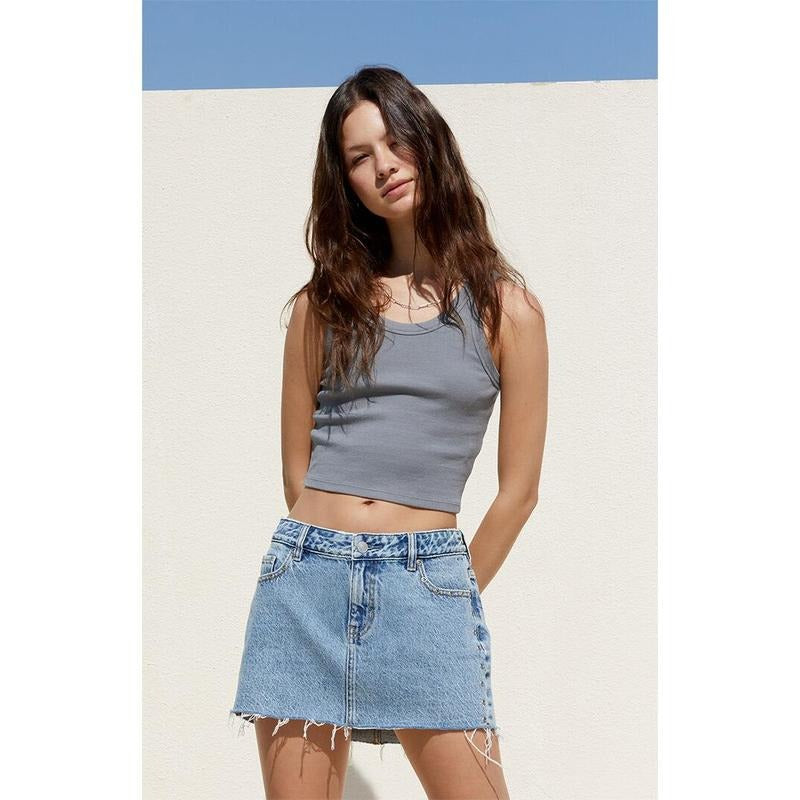 PacSun Women's Medium Indigo Rivet Low Rise Denim Mini Skirt - Multicolor T-Shirts, Hoodie, Sweatshirt | DripVista.com