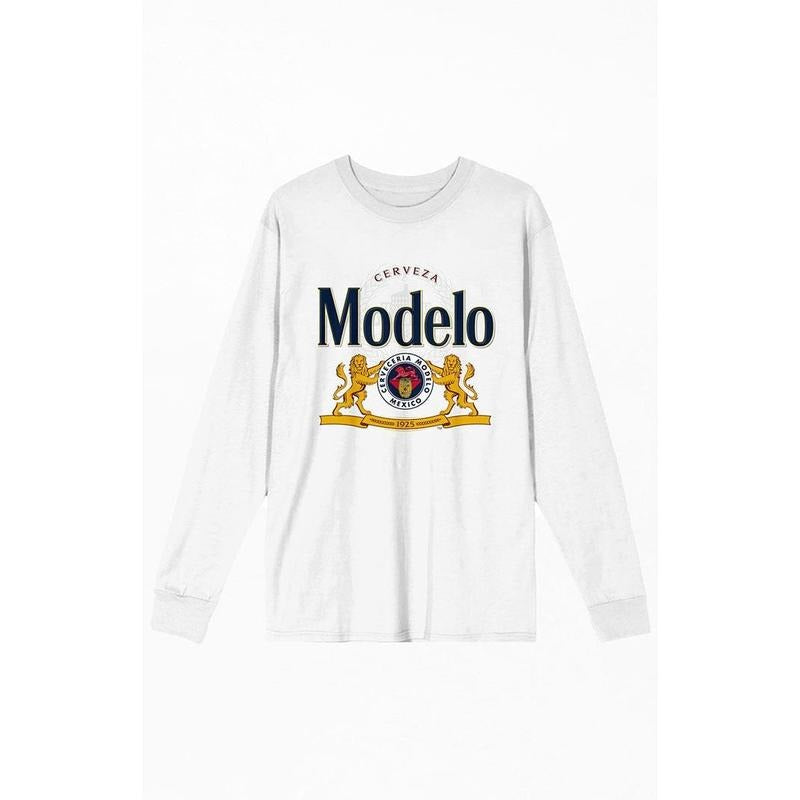 PacSun Women's Modelo Beer Logo Long Sleeve T-Shirt Hoodie, Sweatshirt | DripVista.com