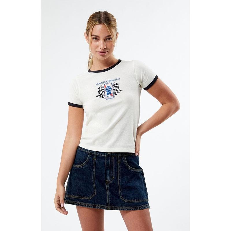 PacSun Women's Pabst Blue Ribbon T-Shirt Hoodie, Sweatshirt | DripVista.com