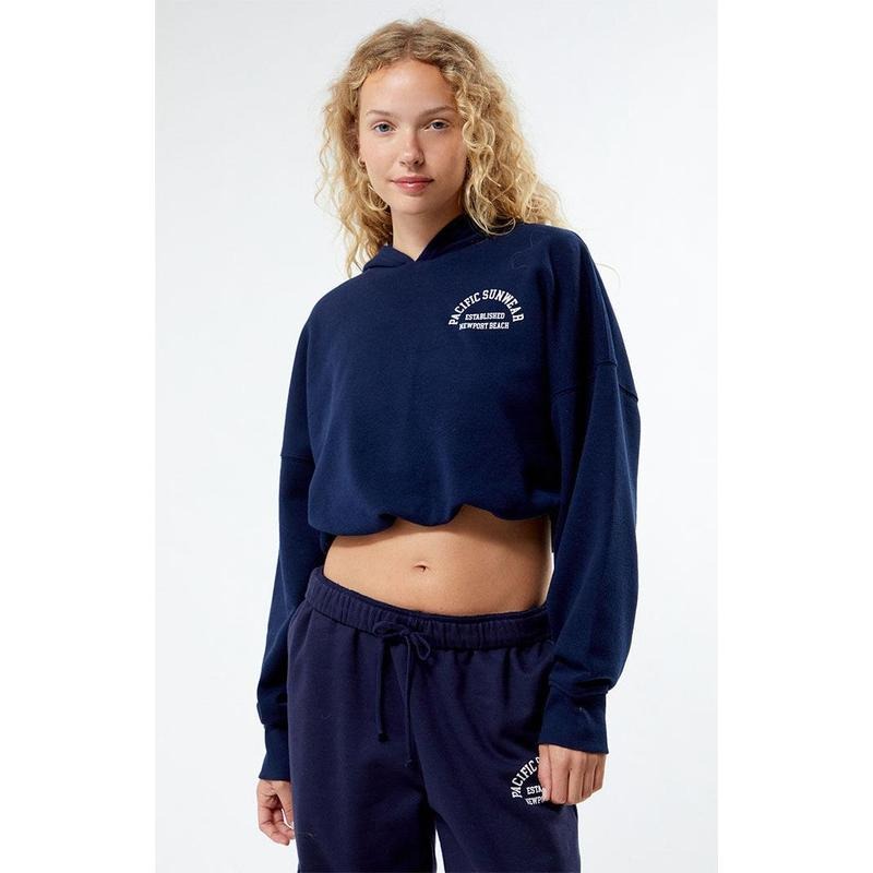 PacSun Women's Pacific Sunwear Bubble Cropped Hoodie T-Shirts, Sweatshirt | DripVista.com