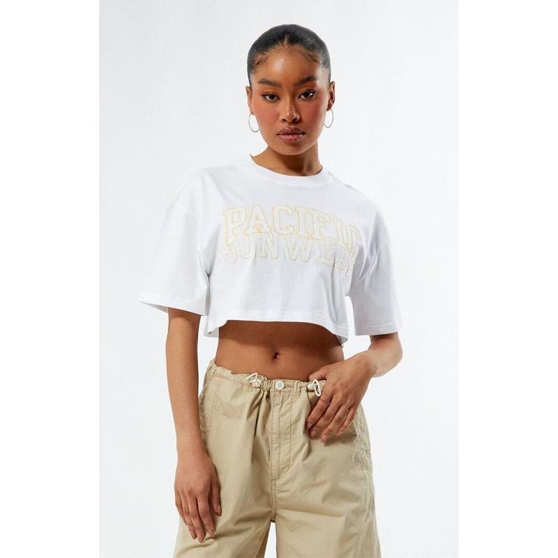 PacSun Women's Pacific Sunwear Eyelet Super Cropped T-Shirt Hoodie, Sweatshirt | DripVista.com