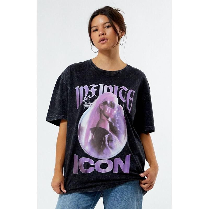 PacSun Women's Paris Hilton Infinite Icon Chrome Oversized T-Shirt Hoodie, Sweatshirt | DripVista.com