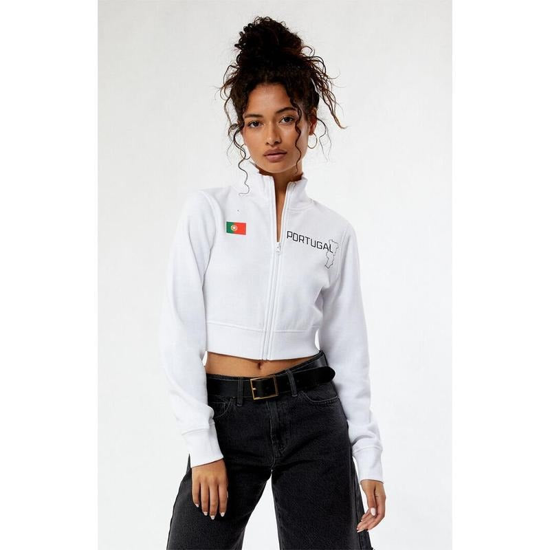 PacSun Women's Portugal Mock Neck Full Zip Sweatshirt T-Shirts, Hoodie | DripVista.com