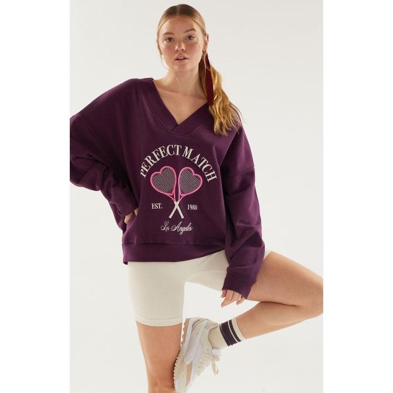 PacSun Women's Valentine V-Neck Sweatshirt T-Shirts, Hoodie | DripVista.com