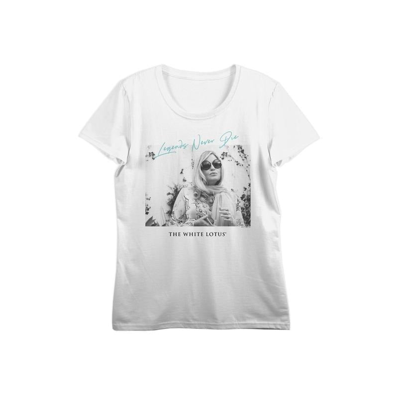 PacSun Women's White Lotus Tanya McQuoid Legends Never Die T-Shirt Hoodie, Sweatshirt | DripVista.com