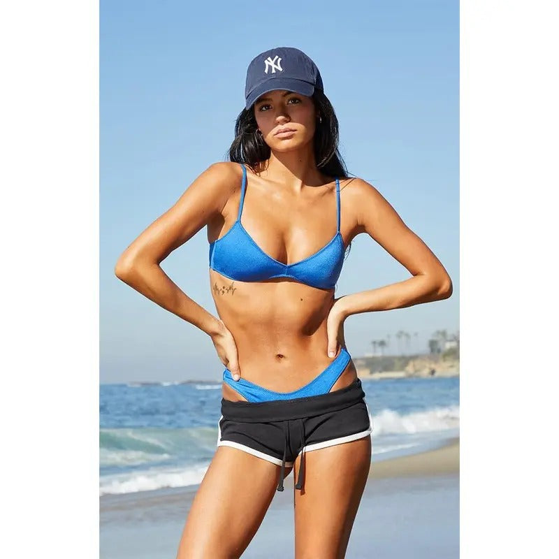 Pacsun Women's Blue Dana Shine Triangle Bikini Top T-Shirts, Hoodie, Sweatshirt | DripVista.com