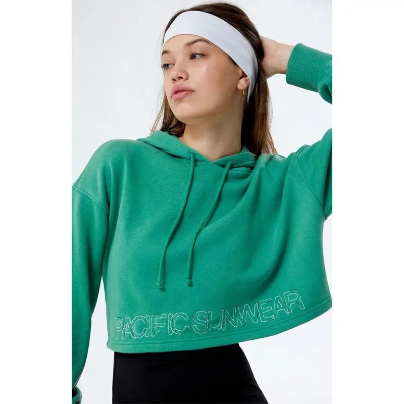 Pacsun Women's Cropped Boxy Hoodie T-Shirts, Sweatshirt | DripVista.com