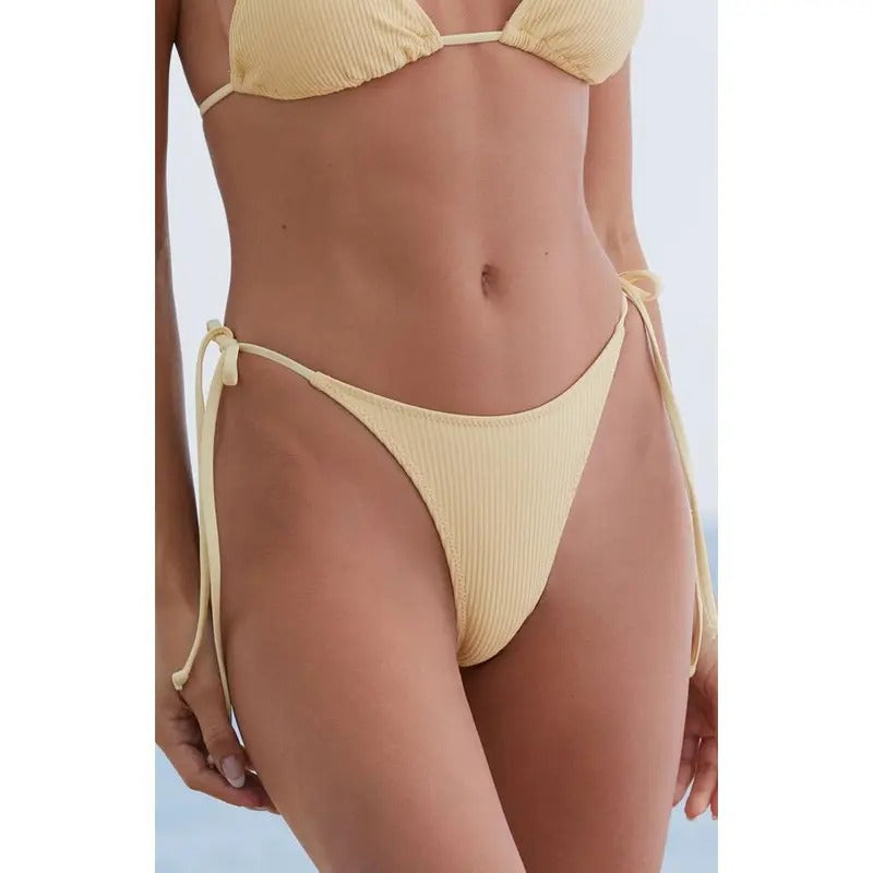 Pacsun Women's Eco Yellow Carly Ribbed Tie Side Bikini Bottom T-Shirts, Hoodie, Sweatshirt | DripVista.com