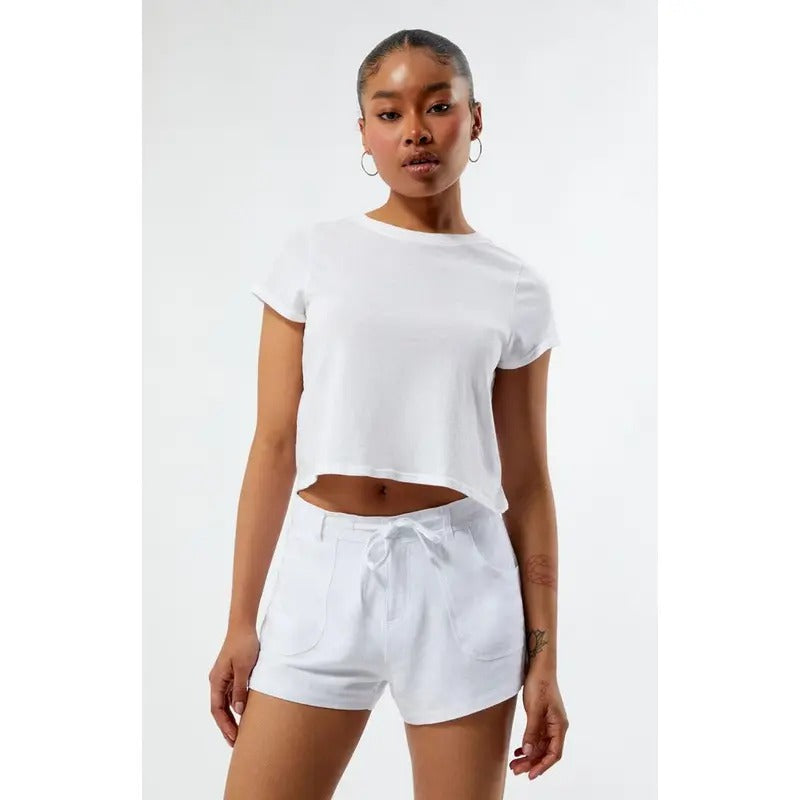 Pacsun Women's Fixed Waist Linen Shorts T-Shirts, Hoodie, Sweatshirt | DripVista.com