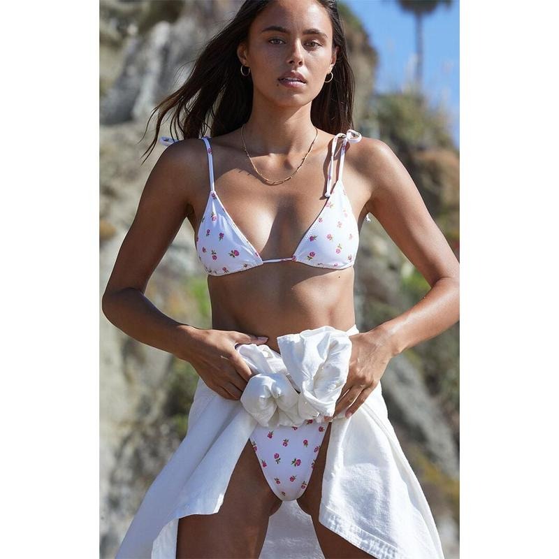 Pacsun Women's Floral Remy Bow Triangle Bikini Top T-Shirts, Hoodie, Sweatshirt | DripVista.com
