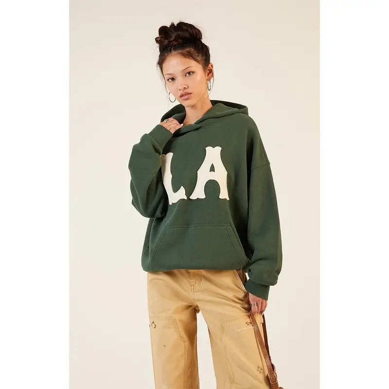 Pacsun Women's Green LA Hoodie T-Shirts, Sweatshirt | DripVista.com