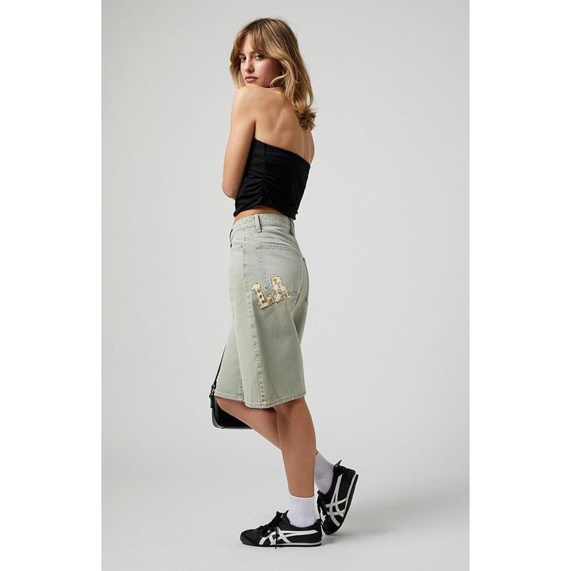 Pacsun Women's Leopard LA Extreme Denim Jorts T-Shirts, Hoodie, Sweatshirt | DripVista.com