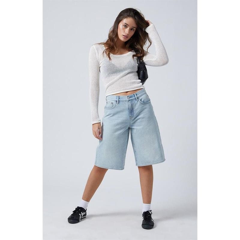 Pacsun Women's Light Indigo Extreme Jorts T-Shirts, Hoodie, Sweatshirt | DripVista.com