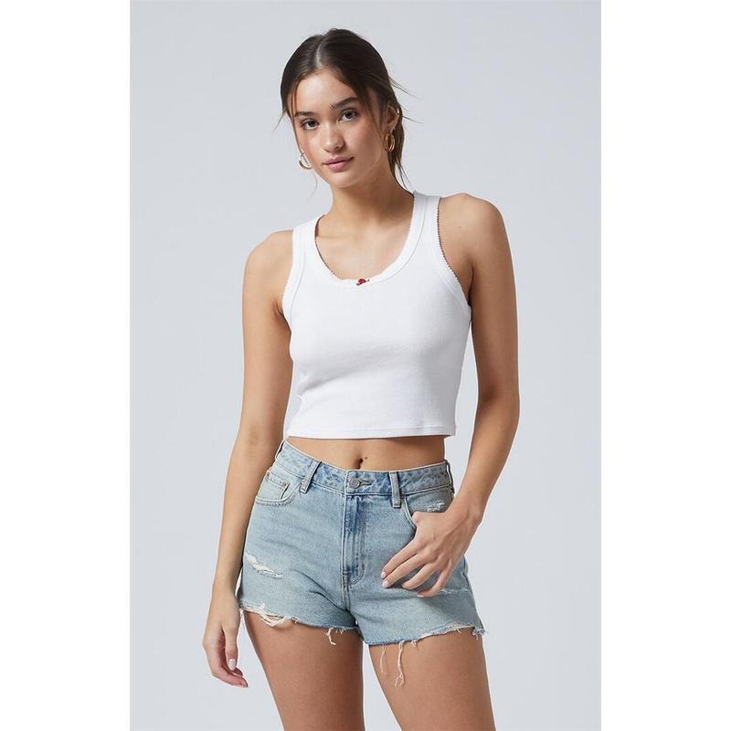 Pacsun Women's Light Indigo Ripped High Waisted Denim Festival Shorts T-Shirts, Hoodie, Sweatshirt | DripVista.com