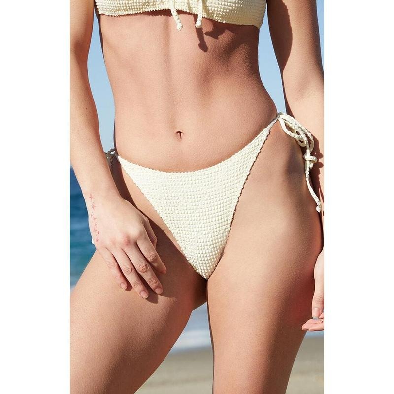 Pacsun Women's Yellow Textured Rebecca Tie Side Bikini Bottom T-Shirts, Hoodie, Sweatshirt | DripVista.com